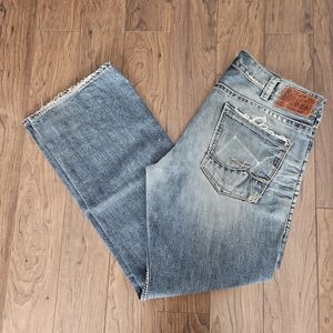 Vintage Silver Jeans 925 Series Zac Mens 38 Baggy Loose Fit Distressed Style Y2K